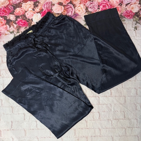 Navy Satin trouser Pants size M - Picture 1 of 7
